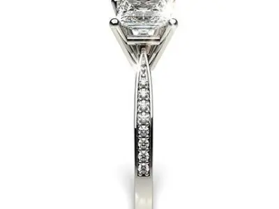 Princess Cut Diamond Ring 23 3D print model