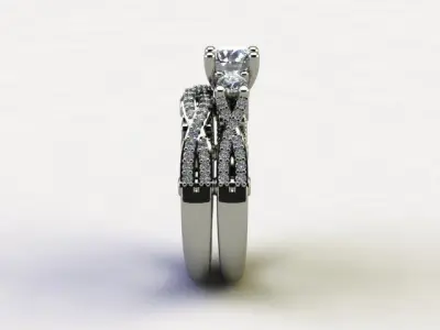 10005 person engagement ring gold 3D print model