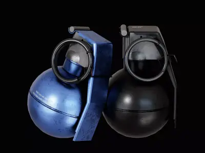 Grenade Low-poly 3D model 2
