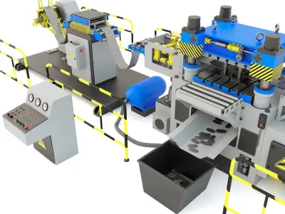 Industrial mechanical press-stamping machine tool AV6230 3D model purchase