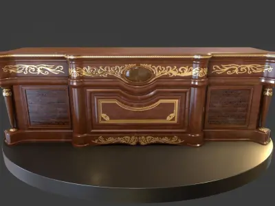 Vintage Big Commode Low-poly 3D model