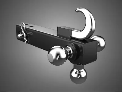 HOOK HITCH BALL MOUNT TRAILER SHANK RECEIVER DRAWBAR TOWING TOW 3D model