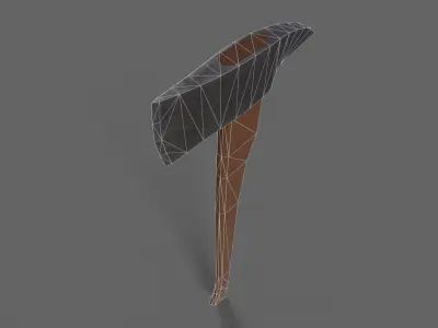 PBR Fire Axe V2c Low-poly 3D model