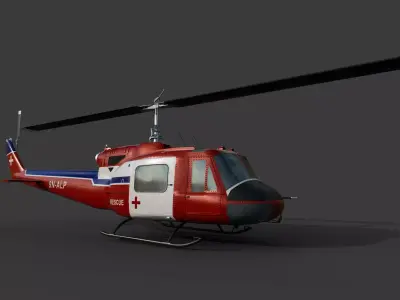 Bell Iroquois UH-1 Huey 204B Helicopter Rescue 3D model