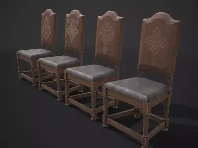 Elegant High Chair Low-poly 3D model
