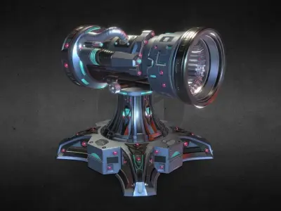 Turret Low-poly 3D model purchase