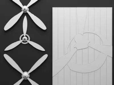 Wall decoration propeller Low-poly 3D model