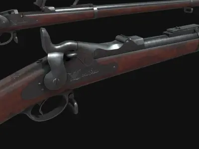 Springfield Trapdoor 1884 Low-poly 3D model