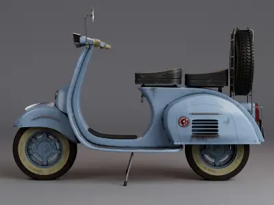 Realistic Old Vespa Model 3D Model 3D model
