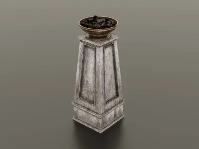 Fire column Low-poly 3D model get