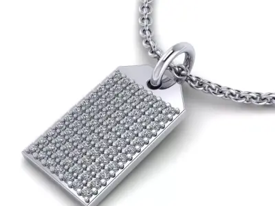 Charm ID Tag Diamond Pendant 3D print model