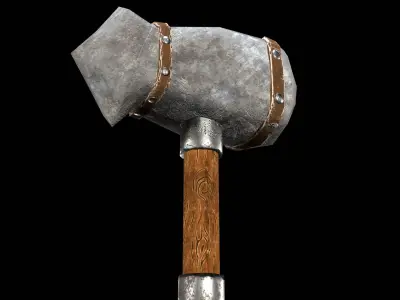 Hammer Low-poly 3D model Low-poly 3D model