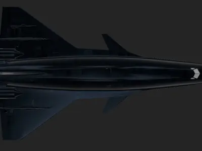Sci-Fi Airplane supersonic futuristic turbojet jet aircraft 3D model