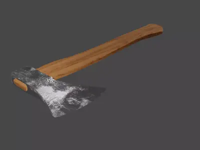 Wooden Axe Free low-poly 3D model get