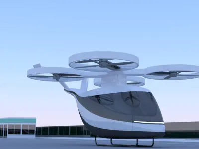 Futuristic droneport II 3D model