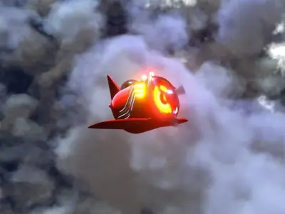 Red-Plane airplane Low-poly 3D model