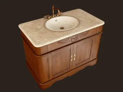 Antique Sink - PBR Game Ready Low-poly 3D model