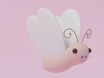 Cartoon Cute Butterfly 6 3D model