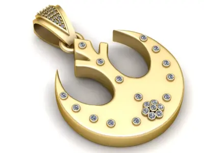 14K Gold Rebel Alliance Insignia 3D print model