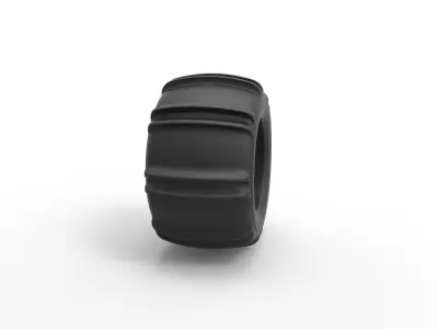 Dune buggy rear tire 9 Scale 1 to 25 3D print model