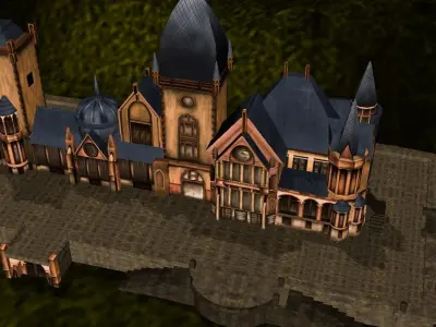3d castle model haunted Low-poly 3D model