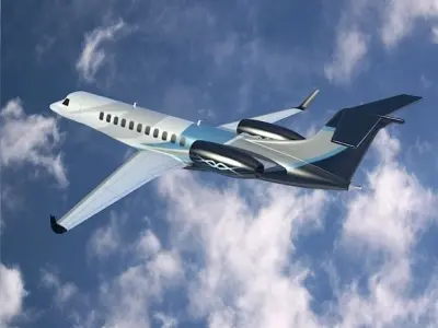 Embraer Legacy 650 business jet Low-poly 3D model