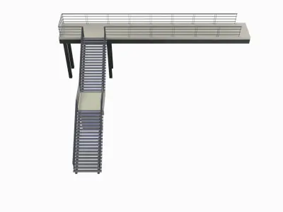 Railway Footbridge 3D model