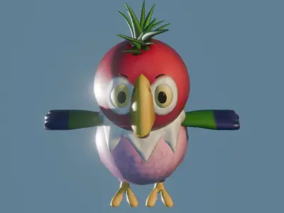 Parrot Kesha USSR Free low-poly 3D model