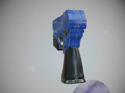 Space Pistol Blue Low-poly 3D model