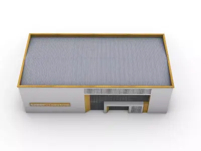Public Fitness Center Low-poly 3D model