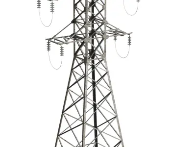 Power lines LEP-U35 Low-poly 3D model