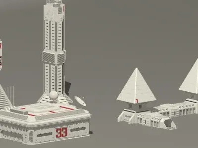 sci-fi  buildings 3D model