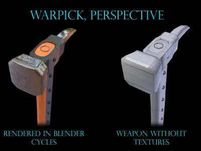 medieval warpick Low-poly 3D model