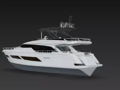 Modern Luxury Flybridge Super Yacht 3D Model 3D print model