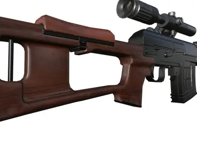 SVD soviet rifle Low-poly 3D model