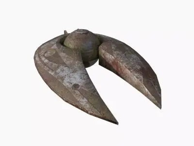 Alien Spaceship UFO I11 Abandoned - Sci Fi Spacecraft Design Low-poly 3D model