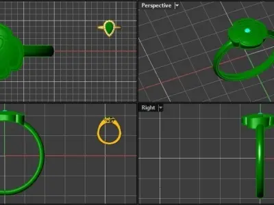Enamel Rose Ring Free 3D model