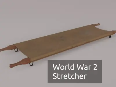 British World War 2 Field Stretcher Low-poly 3D model