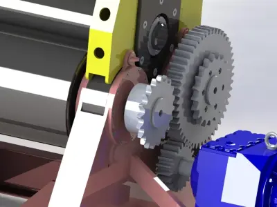 1800 mm cylindrical sheet metal bending machine 3D model