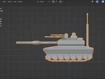 3d military tank model 3D model