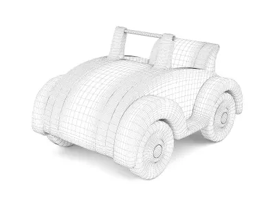 Wooden toy car 28 3D model