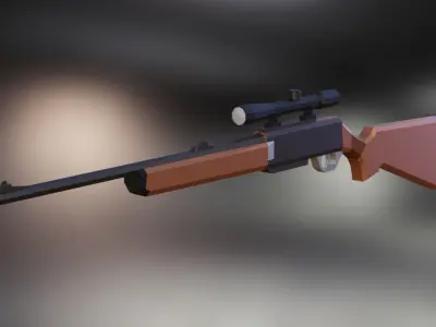 Low Poly Sniper Guns Pack 3D model