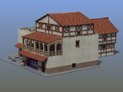 FRP Tavern Low-poly 3D model
