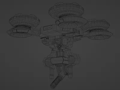 Sci-Fi Drone 3D model 4