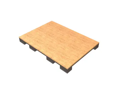 Wooden Platform v1 002 Low-poly 3D model
