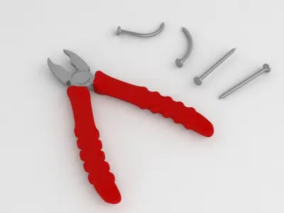 Pliers With Nails  3D model
