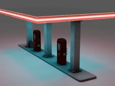 Basic Gas Station 3D model