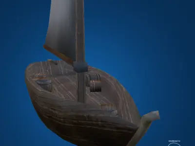 Fishing Boat Low Poly Low-poly 3D model