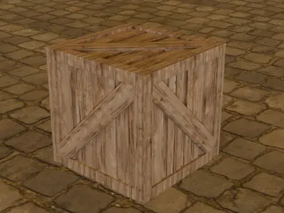 Wooden Crate 3D Low-poly 3D model