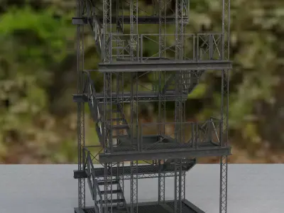 Steel scaffolding tower 3D model